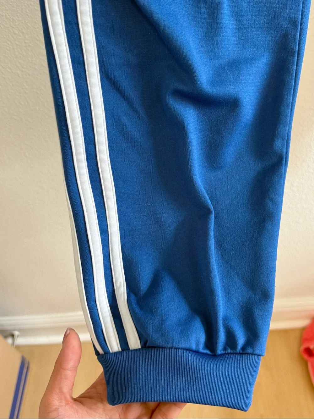 Adidas Originals 3-Stripe Cuffed Track Pants - Blue - Size KIDS Large